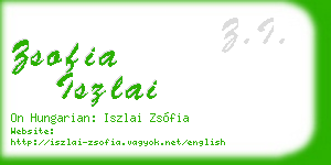 zsofia iszlai business card